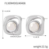 Wholesale Women's Retro Geometric Imitation Pearl Inlaid 316L Stainless Steel Goldplated Earrings