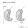 Wholesale Women's Retro Geometric Imitation Pearl Inlaid 316L Stainless Steel Goldplated Earrings