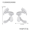Wholesale Women's Retro Geometric Imitation Pearl Inlaid 316L Stainless Steel Goldplated Earrings