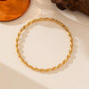 Wholesale Women's Retro Geometric 18K Gold Plated Titanium Steel Open Knotted Bracelet