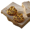 Wholesale Women's Retro Geometric Leopard Stainless Steel 18K Goldplated Earrings