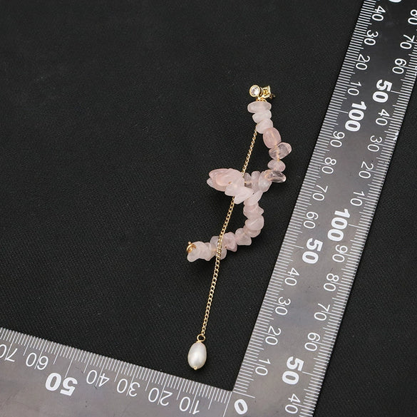 Wholesale Women's Retro Geometric Natural Freshwater Pearl 925 Silver Needle Earrings With Electroplating