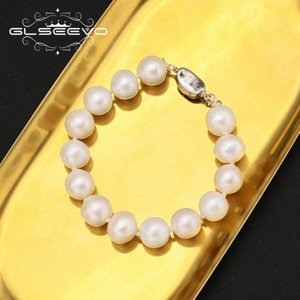 Wholesale Women's Retro Geometric Natural Pearl Bracelet With Electroplating