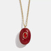 Wholesale Women's Retro Geometric Natural Stone Diamond Dropshaped Titanium Steel 18K Gold Plated Necklace