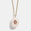 Wholesale Women's Retro Geometric Natural Stone Diamond Dropshaped Titanium Steel 18K Gold Plated Necklace