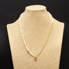 Wholesale Women's Retro Geometric Pearl Necklace With Freshwater Pearl Pendant And High End Cross Chain