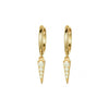Wholesale Women's Retro Geometric S925 Silver Needle And Copper Electroplated Pointed Cone Triangle Ear Drop Earrings