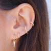 Wholesale Women's Retro Geometric S925 Silver Needle And Copper Electroplated Pointed Cone Triangle Ear Drop Earrings