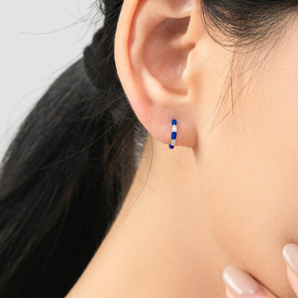 Wholesale Women's Retro Geometric S925 Sterling Silver Dripping Glue Ear Buckle Earrings