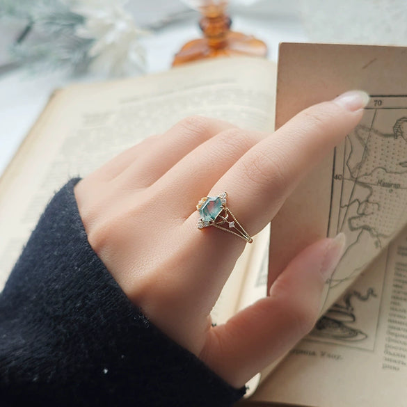 Wholesale Women's Retro Geometric 925 Silver Electroplated Ring