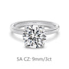 Wholesale Women's Retro Geometric 925 Silver Ring With Fourclaw Inlaid Zircon And Electroplating