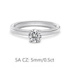 Wholesale Women's Retro Geometric 925 Silver Ring With Fourclaw Inlaid Zircon And Electroplating