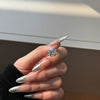Wholesale Women's Retro Geometric 925 Silver Ring With Fourclaw Inlaid Zircon And Electroplating