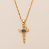 Wholesale Women's Retro Geometric Snakeshaped Necklace With Copper Chain And Titanium Steel Pendant Electroplated