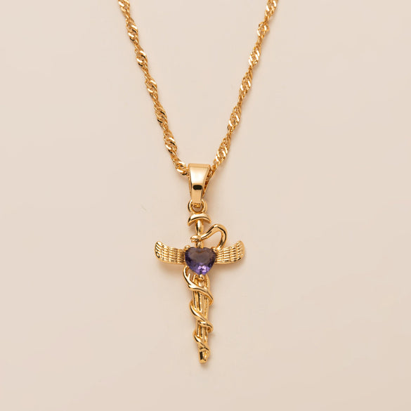 Wholesale Women's Retro Geometric Snakeshaped Necklace With Copper Chain And Titanium Steel Pendant Electroplated