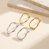 Wholesale Women's Retro Geometric Stainless Steel And 925 Silver Electroplated Earrings With Unique Niche Design