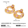 Wholesale Women's Retro Geometric Stainless Steel Electroplated Earrings