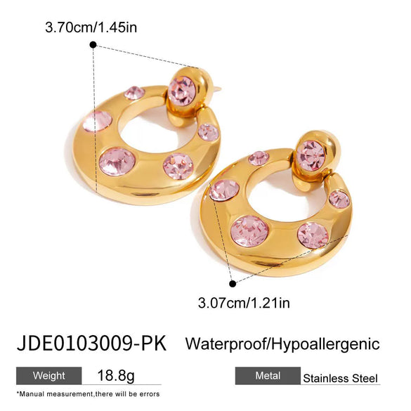 Wholesale Women's Retro Geometric Stainless Steel Electroplated Earrings