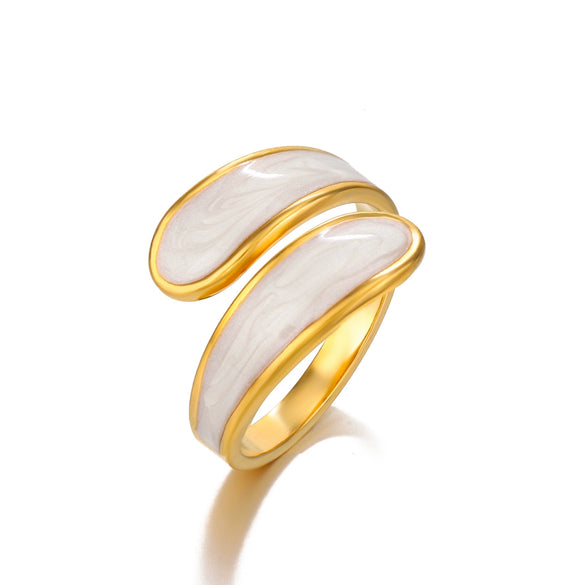 Wholesale Women's Retro Geometric Stainless Steel Electroplated Opening Adjustment Ring