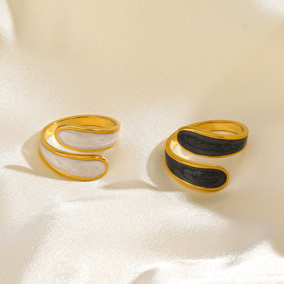 Wholesale Women's Retro Geometric Stainless Steel Electroplated Opening Adjustment Ring