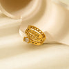 Wholesale Women's Retro Geometric Stainless Steel Electroplated Stacked Ring