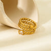 Wholesale Women's Retro Geometric Stainless Steel Electroplated Stacked Ring