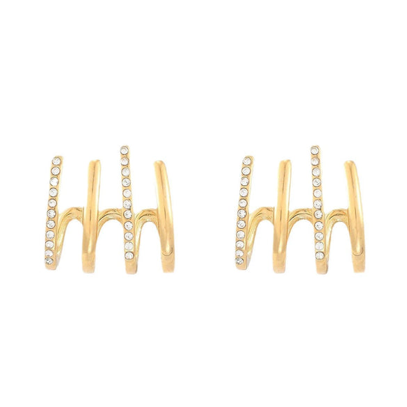 Wholesale Women's Retro Geometric Stainless Steel Electroplated Stud Earrings