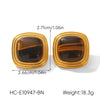 Wholesale Women's Retro Geometric Stainless Steel Electroplated Tiger Eye Stone Turquoise Earrings