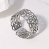 Wholesale Women's Retro Geometric Stainless Steel Gold Plated Open Ring