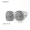 Wholesale Women's Retro Geometric Stainless Steel 18K Gold Plated Woven Hollow Earrings