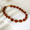 Wholesale Women's Retro Geometric Stainless Steel Rhombusshaped Electroplated Handmade Beaded Necklace Highend Jewelry