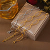 Wholesale Women's Retro Geometric Stitching Titanium Steel Chain Bracelet Plated With Real Gold