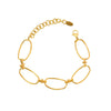Wholesale Women's Retro Geometric Stitching Titanium Steel Chain Bracelet Plated With Real Gold