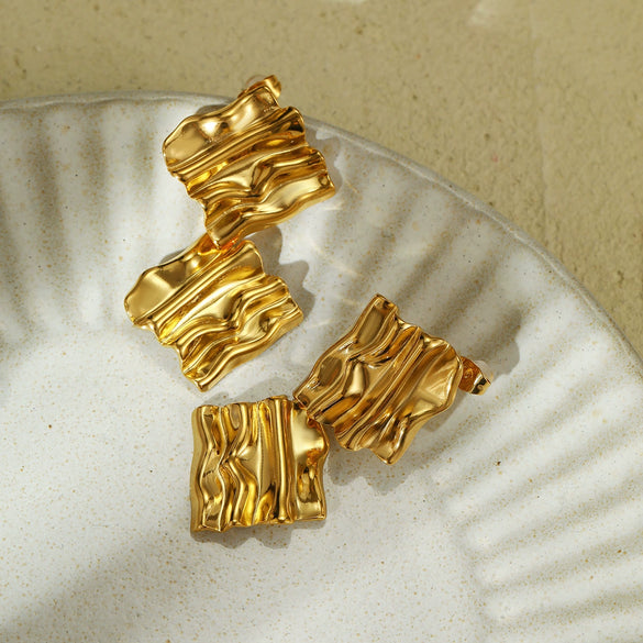 Wholesale Women's Retro Geometric Titanium Steel And Stainless Steel Electroplated Earrings