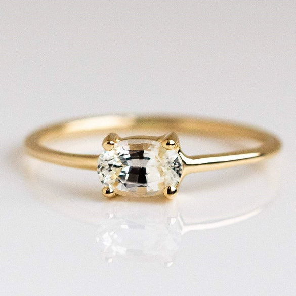Wholesale Women's Retro Geometric Titanium Steel Birthstone Ring With Vacuum Plating 18K True Gold In Furnace