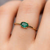 Wholesale Women's Retro Geometric Titanium Steel Birthstone Ring With Vacuum Plating 18K True Gold In Furnace