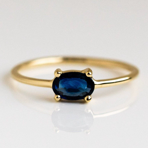 Wholesale Women's Retro Geometric Titanium Steel Birthstone Ring With Vacuum Plating 18K True Gold In Furnace