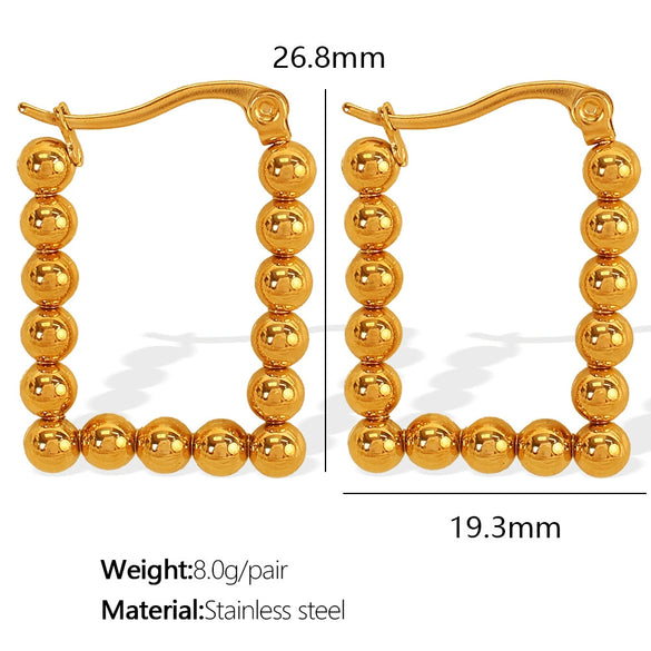 Wholesale Women's Retro Geometric 316L Stainless Steel Electroplated Earrings