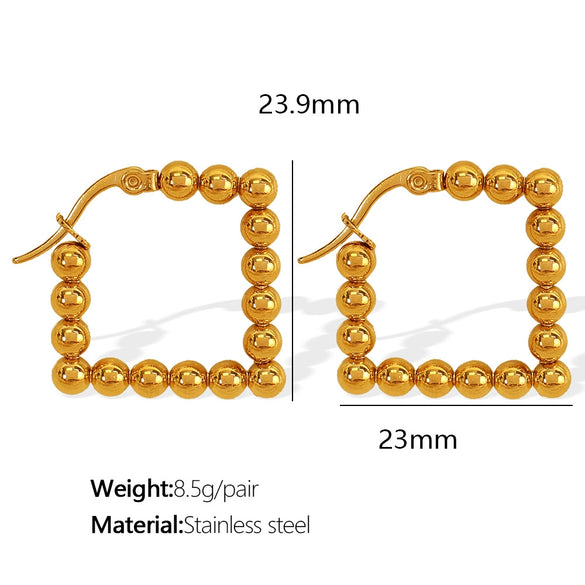 Wholesale Women's Retro Geometric 316L Stainless Steel Electroplated Earrings