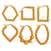 Wholesale Women's Retro Geometric 316L Stainless Steel Electroplated Earrings