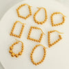 Wholesale Women's Retro Geometric 316L Stainless Steel Electroplated Earrings