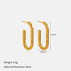 Wholesale Women's Retro Geometric Ushaped Stainless Steel Electroplated Earrings