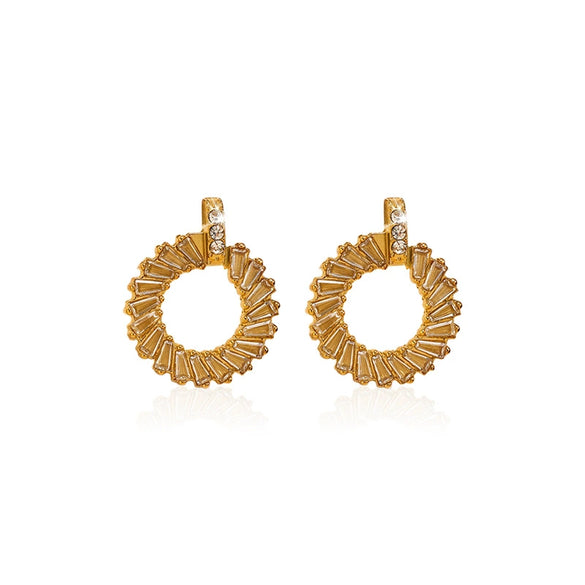 Wholesale Women's Retro Geometric Ushaped Stainless Steel Electroplated Earrings