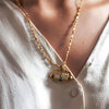 Wholesale Women's Retro Gold Electroplated Copper Eyeshaped Pendant Necklace Stacking Style