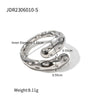 Wholesale Women's Retro Hammer Open Ring Fashion Elegant Titanium Steel Bracelet In Steel Color With Geometric Pattern And 18K Gold Electroplating