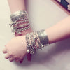 Wholesale Women's Retro Handmade Silver Beaded Bracelet With Animals Zodiac Pattern And Elastic Rope