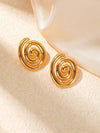 Wholesale Women's Retro High Grade Temperament Titanium Steel Earrings With Geometric Pattern And Electroplating