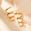 Wholesale Women's Retro High Grade Temperament Titanium Steel Earrings With Geometric Pattern And Electroplating