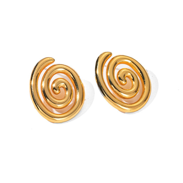 Wholesale Women's Retro High Grade Temperament Titanium Steel Earrings With Geometric Pattern And Electroplating