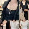 Wholesale Women's Retro Highend Freshwater Pearl Geometric Style Necklace With Electroplating And Regular Chain